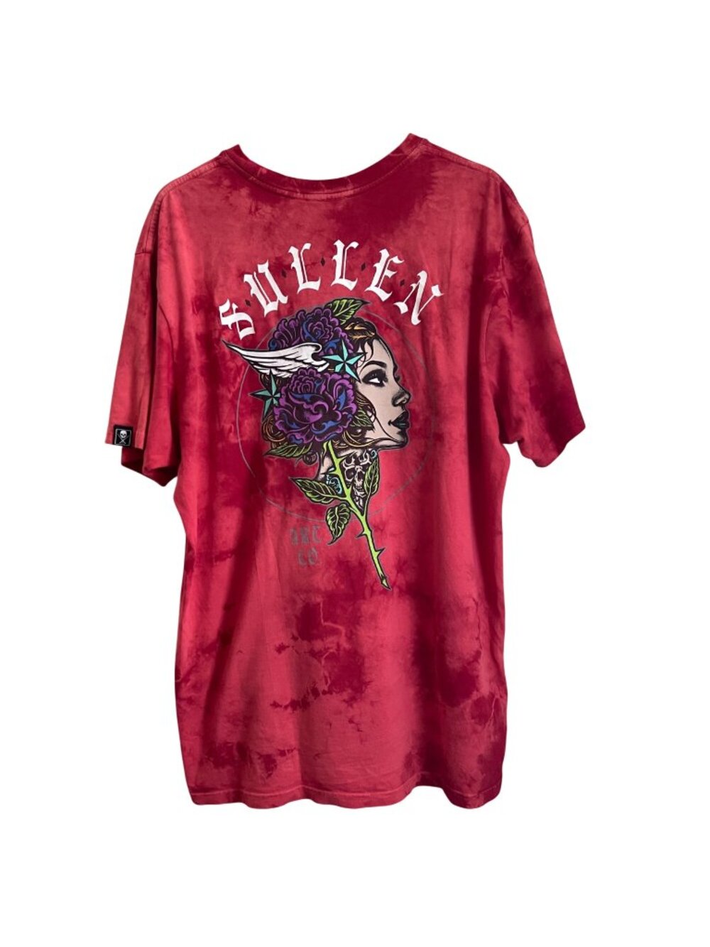 Sullen Mens Streetwear Graphic Skull Rose Tee Shirt Size XL Y2K Grunge Festival